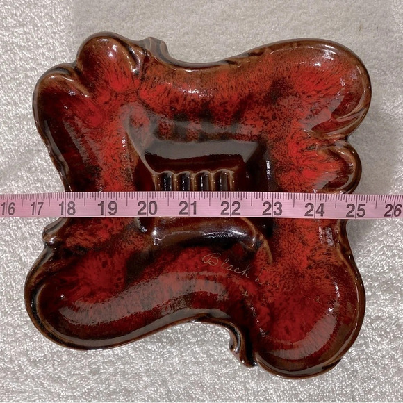 Vintage MCM K13 Canada McMaster Orange Brown Glaze Ceramic  Ashtray Trinket Dish - Picture 12 of 12